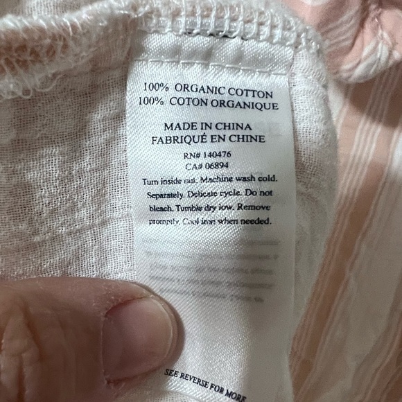 Faherty Women’s Size L Baja Surf Dress Cover Up Hoodie Stripes White Peach - Picture 4 of 4